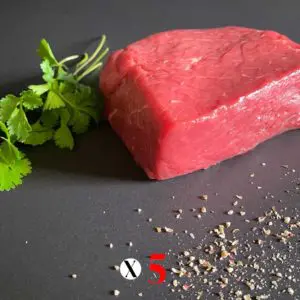 cinq pavés de rumsteak, labelisé limousine, viandes à domicile